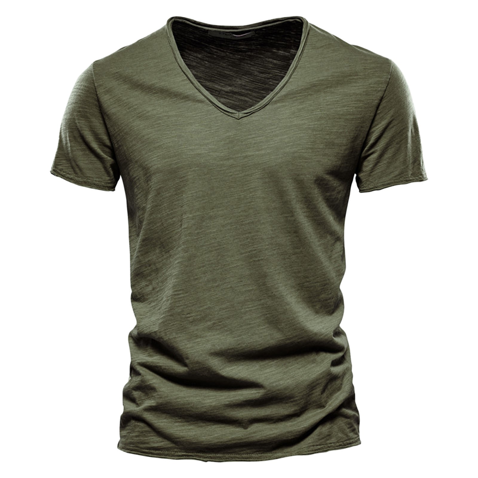 thumbnail image 4 of Camiseta informal de manga corta con cuello en V para hombre: poliéster, fácil de combinar con pantalones, para uso diario, tallas S-XXXXXL., 4 of 4